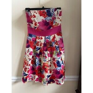APNY Cotton/Spandex Strapless Floral Dress Size 8